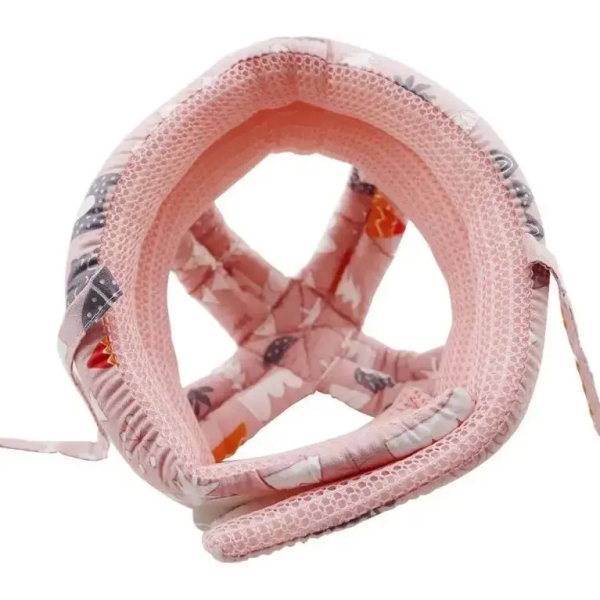 Casco protector acolchado rosa para bebé